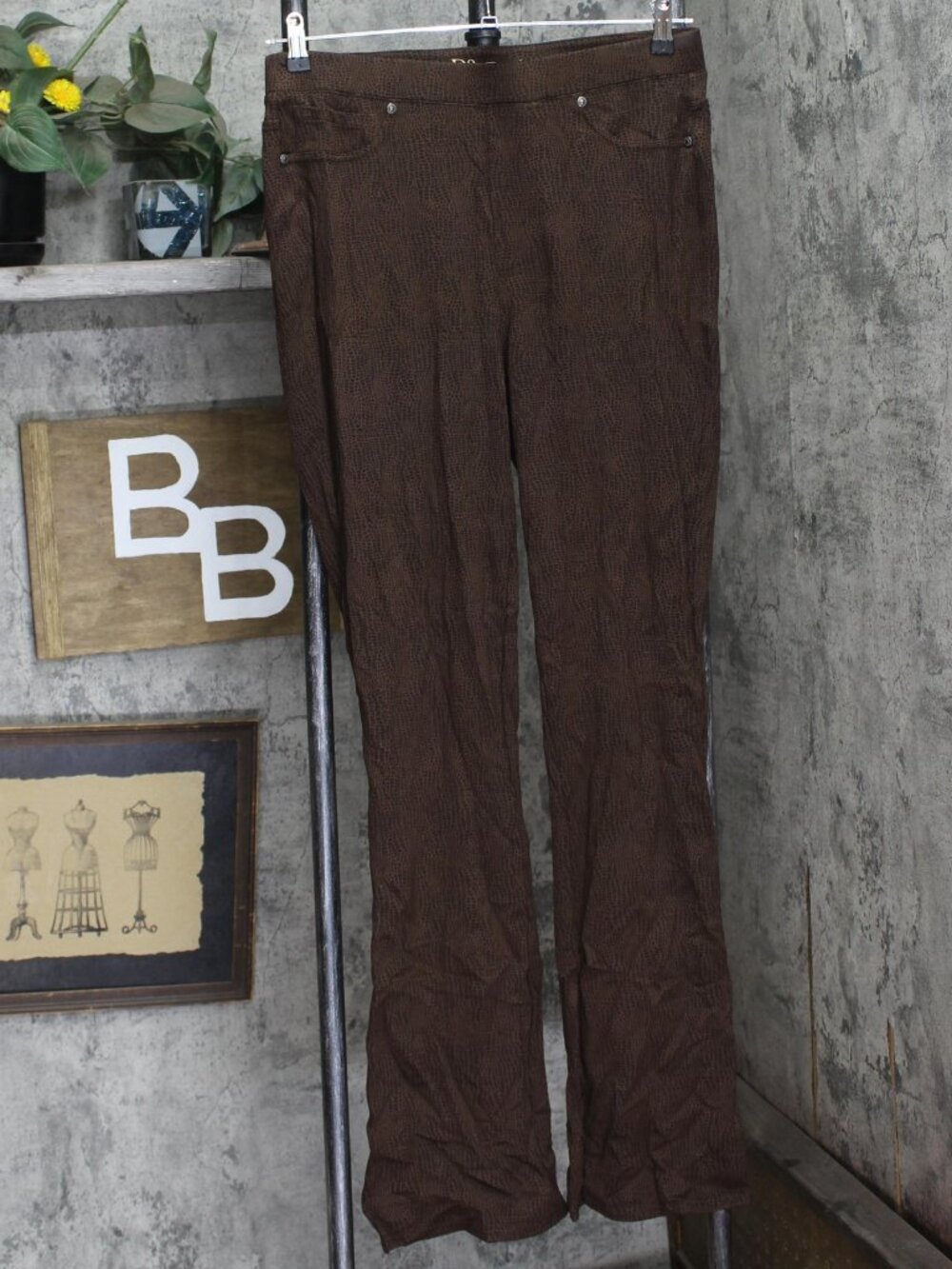 Unlisted Brown Dg2 By Diane Gilman Stretch Knit Pull On Ponte Pants M Sz M